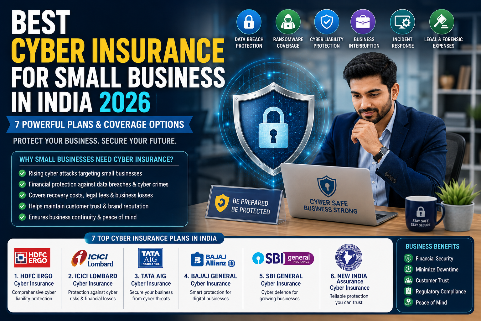 Best Cyber Insurance for Small Business in India 2026: 7 Powerful Plans & Coverage Options
